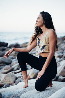  These high waisted, jogger style leggings are made from organic stretch bamboo. Ethically hand made 