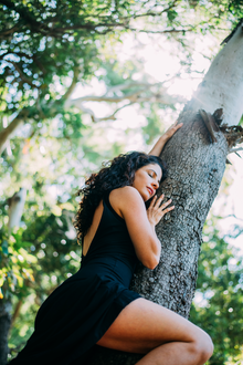  This low back style maxi dress is crafted from stretch bamboo, ethically made with care and intention